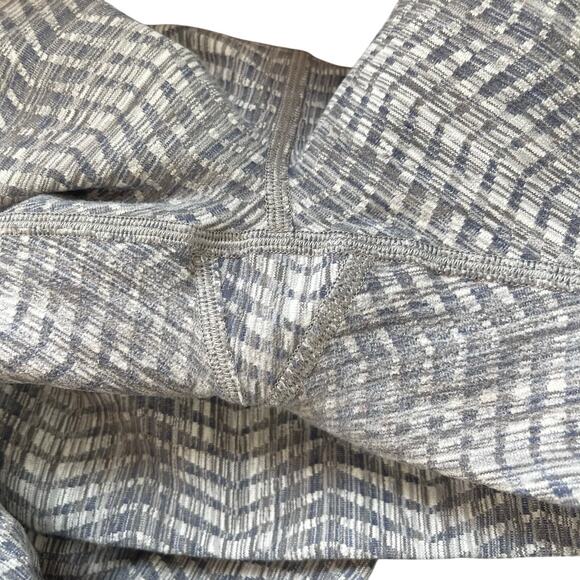 Lululemon Wunder Under HR 21" Luon Arrow Jacquard Battleship Silver Spoon Size 4 - Picture 3 of 11